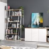 Bibliothèque ALBI - Chêne clair et Métal blanc thumbnail