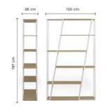 Bibliothèque ALBI - Chêne clair et Métal blanc thumbnail