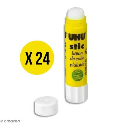 Lot Colle UHU stick blanche - 8,2 gr x 24 pcs