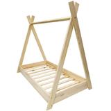 Ensemble matelas STANDARD+Lit tente bois naturel thumbnail
