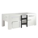 Lit Mi-Hauteur 90x200 sommier inclus Luca - Blanc thumbnail