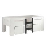 Lit Mi-Hauteur 90x200 sommier inclus Luca - Blanc thumbnail
