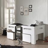 Lit Mi-Hauteur 90x200 sommier inclus Luca - Blanc thumbnail