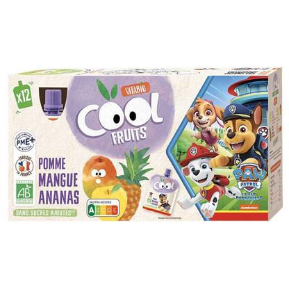 Compotes Cool fruits pomme mangue ananas 12x90g