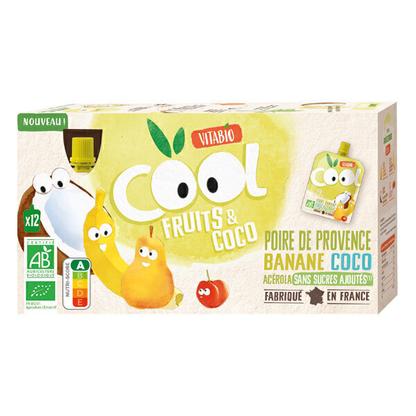Compote Cool Fruits bio Coco Poire Banane 12x85g