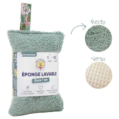 Eponge Lavable et Réutilisable Verte
