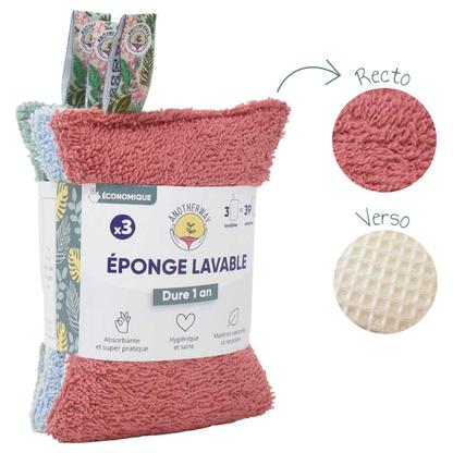 Eponges Lavables et Réutilisables x3