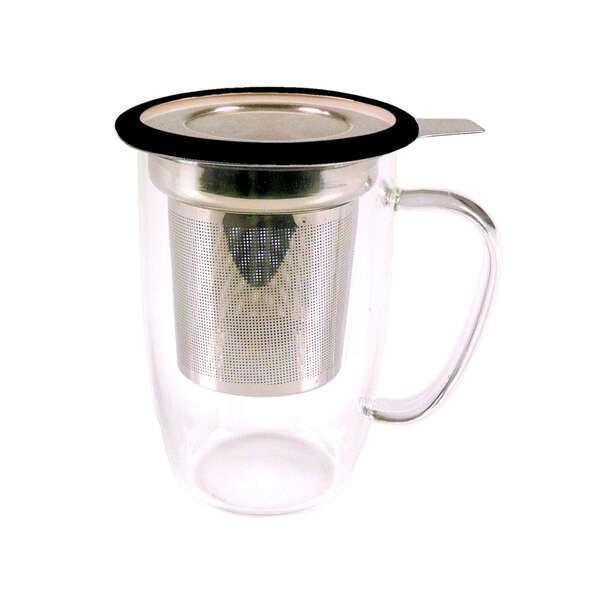 MUG TASTEA 450 ML NOIR AVEC FILTRE AMOVIBLE INOX