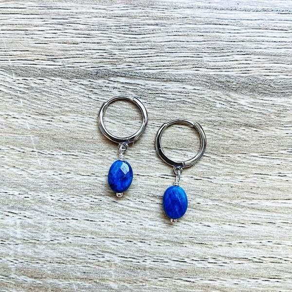 Créoles Mini Candy Sodalite bleue Argent thumbnail