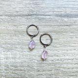 Créoles Mini Candy Quartz rose Argent thumbnail