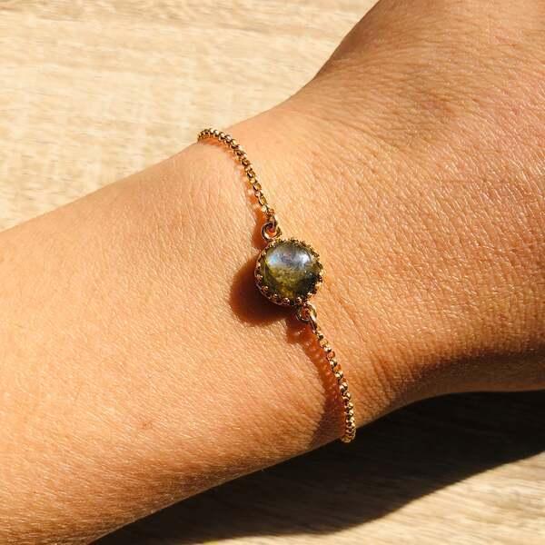 Bracelet Margaux Labradorite grise Or thumbnail