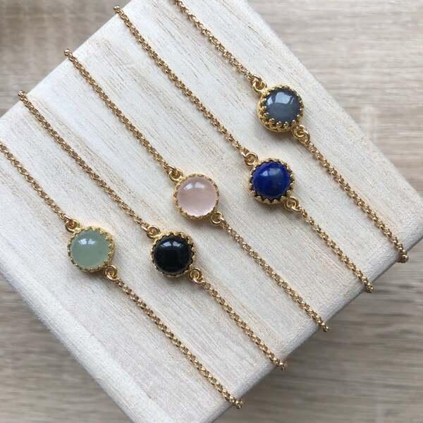 Bracelet Margaux Labradorite grise Or thumbnail