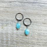 Créoles Mini Candy Amazonite bleue Argent thumbnail