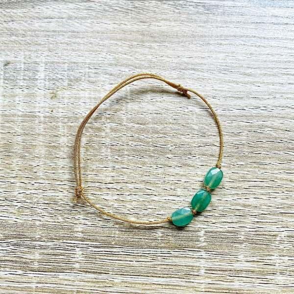 Bracelet Candy Aventurine verte doré thumbnail