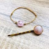 Pochette cadeau barette bracelet Quartz rose thumbnail