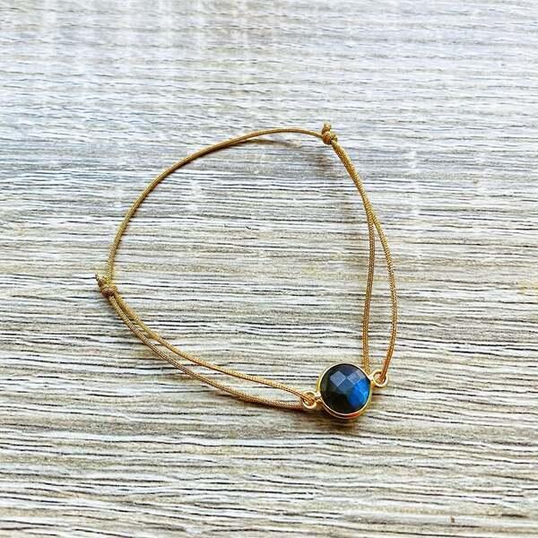 Bracelet Alba Labradorite grise doré thumbnail