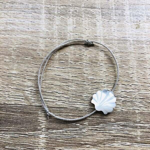 Bracelet Camille Coquilage nacre enfant argenté thumbnail