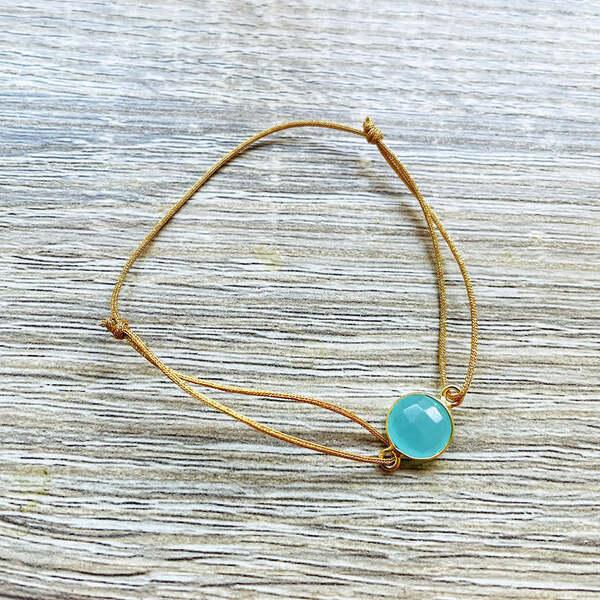 Bracelet Alba Calcédoine verte doré thumbnail