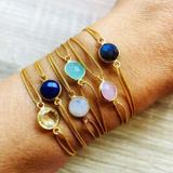 Bracelet Alba Calcédoine verte doré thumbnail