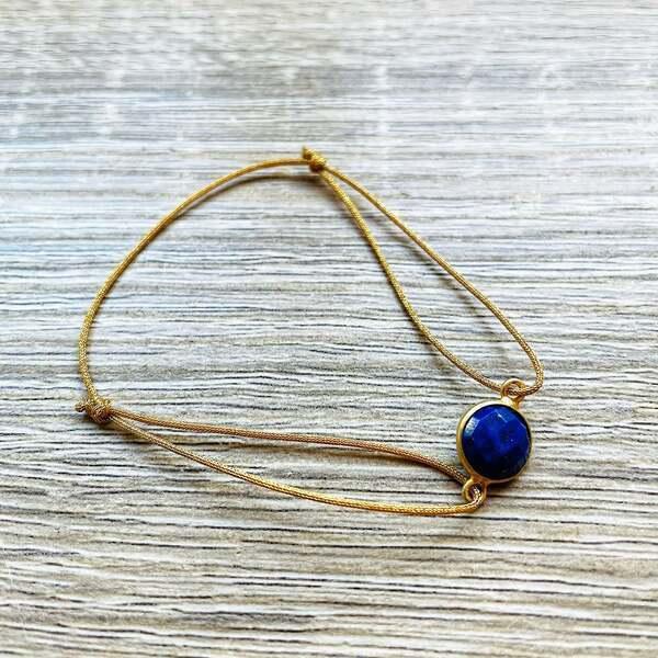 Bracelet Alba Lapis Lazuli bleue doré thumbnail