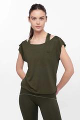 T-shirt de yoga kaki SOFTEE thumbnail