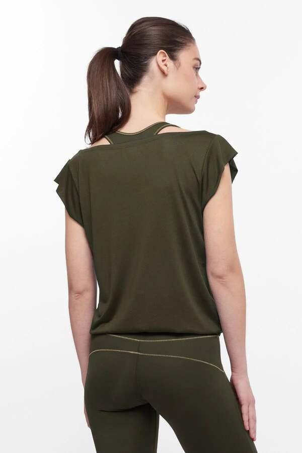 T-shirt de yoga kaki SOFTEE thumbnail