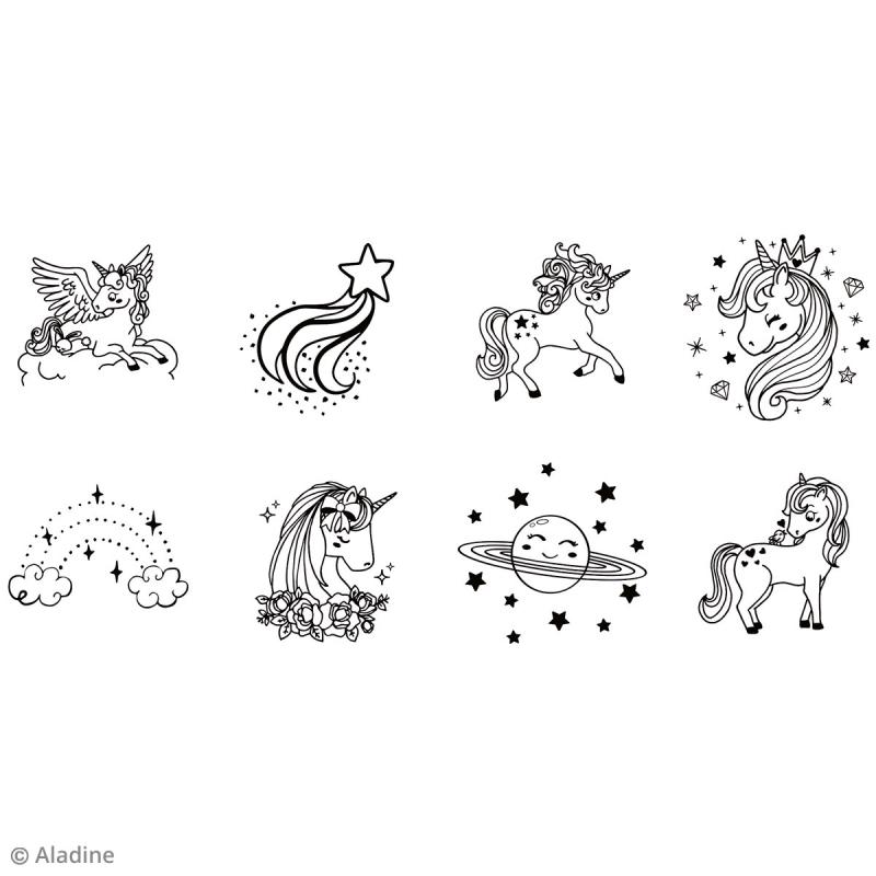 Kit de tampons bois Stampo Bambino - Licorne - 8 pcs thumbnail