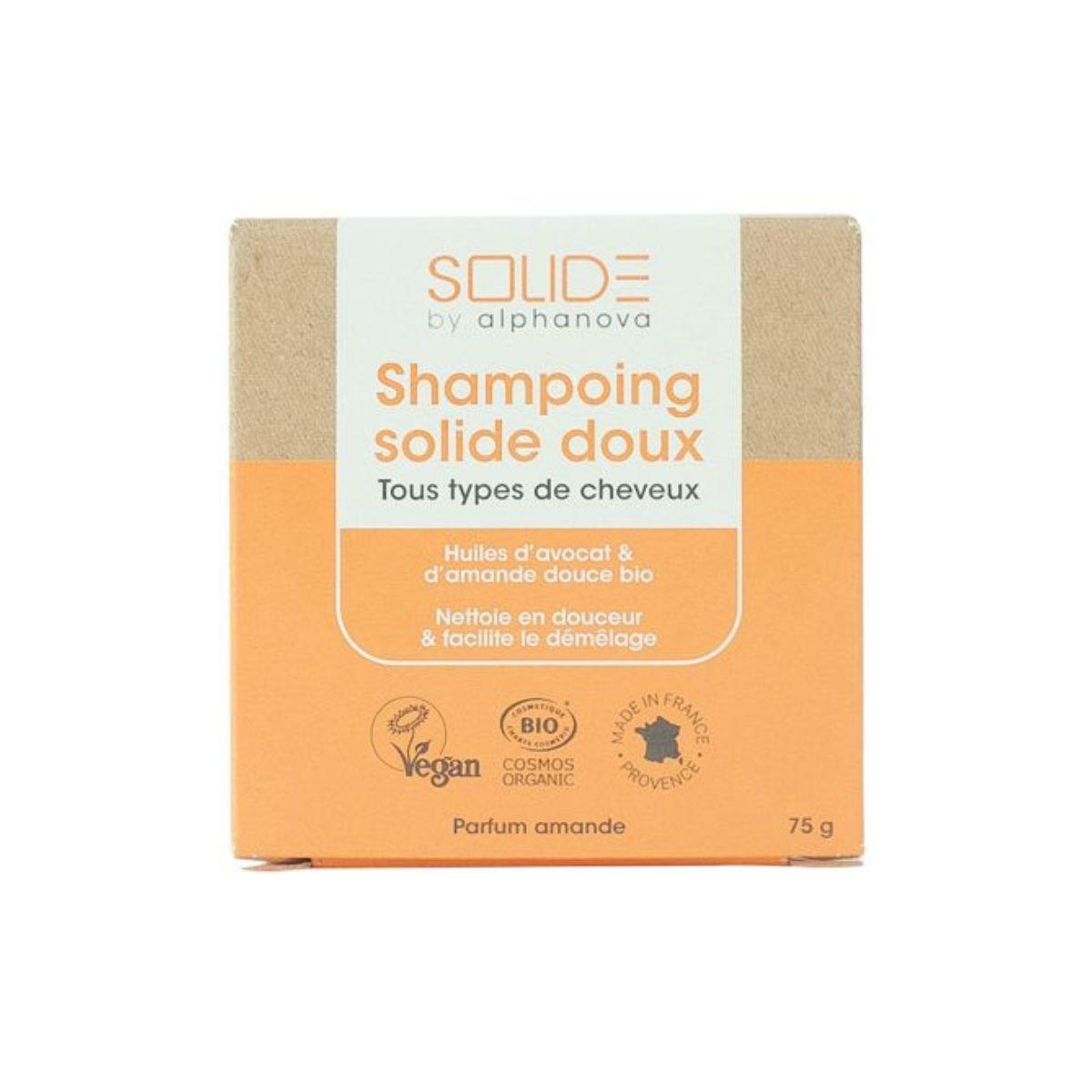 Shampoing solide doux parfum amande bio 75g