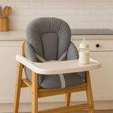 Coussin de chaise haute bébé Coton Enduit - Gris thumbnail