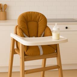 Coussin de chaise haute bébé Coton Enduit - Camel