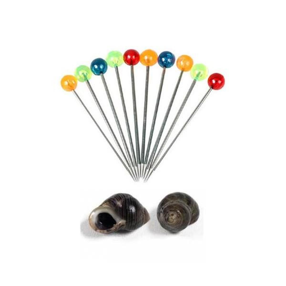120 piques à bigorneaux avec embout multicolore