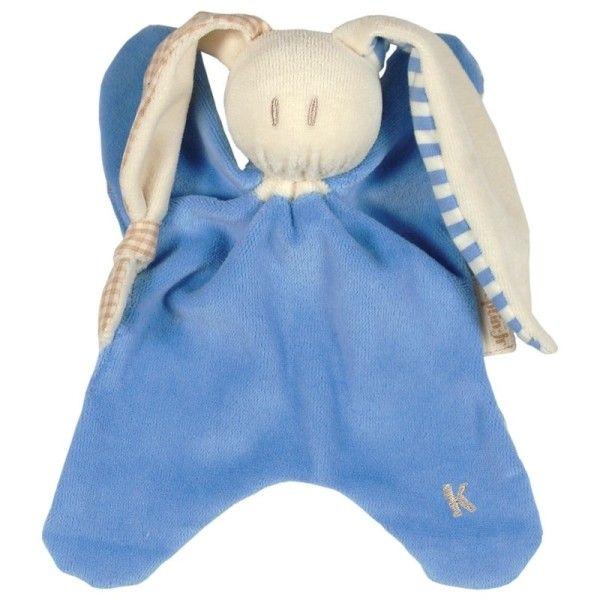 Doudou bleu en coton bio 17 cm thumbnail