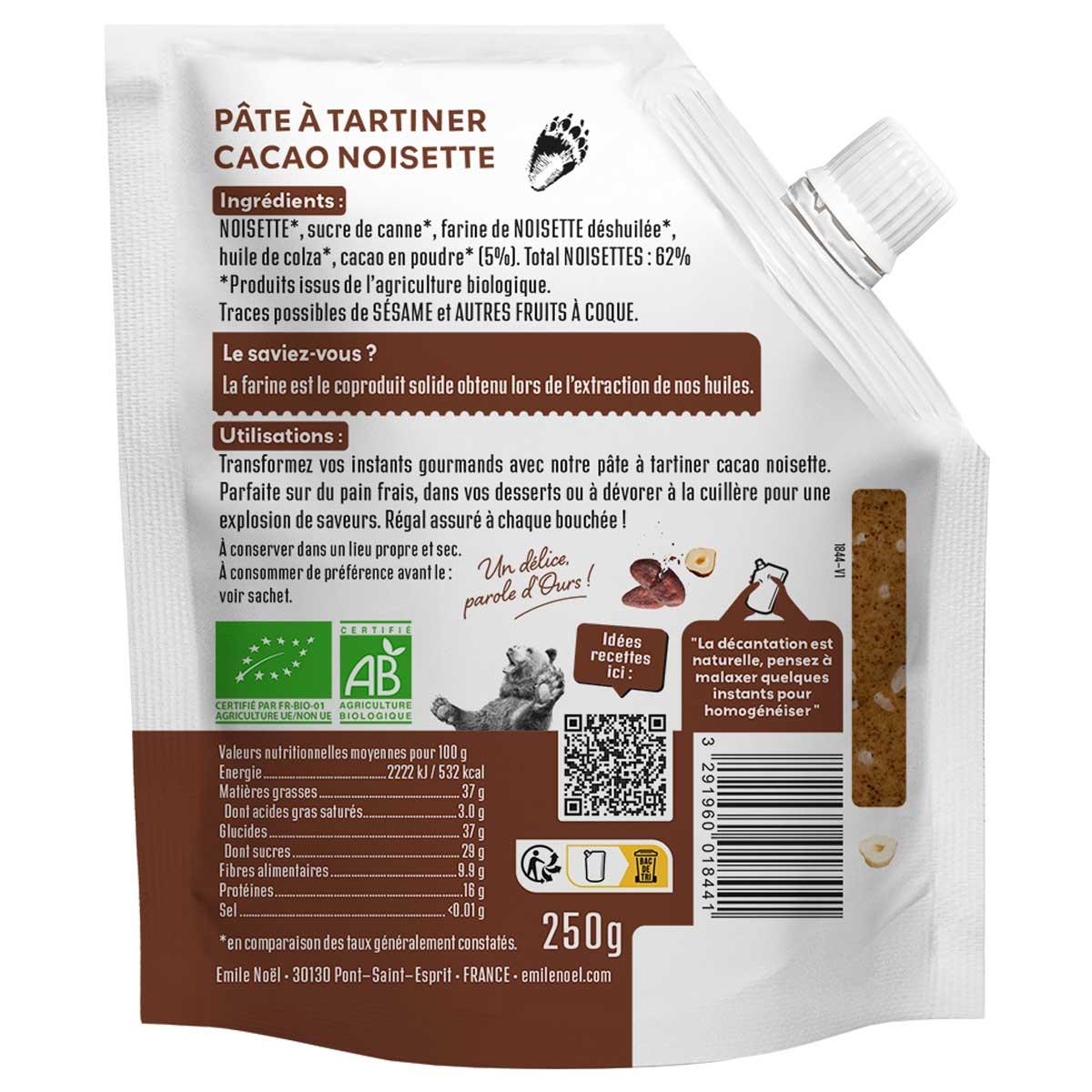 Pâte à tartiner cacao noisette bio 250g thumbnail