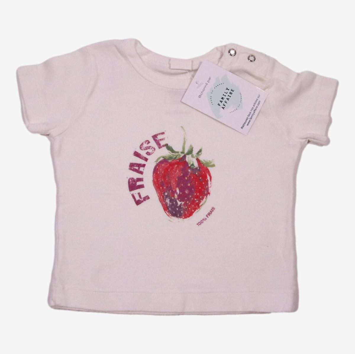 PETIT BATEAU 6 mois t-shirt fraise