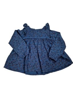 BONTON blouse bleu fleurs 8 ans