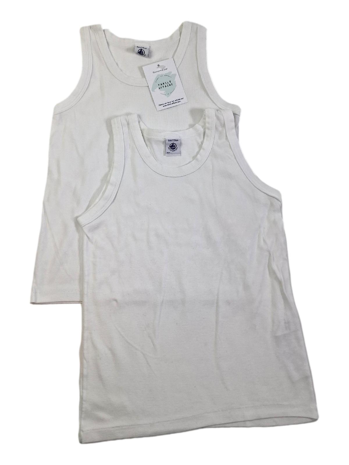 PETIT BATEAU 8 ans lot de 2 marcels