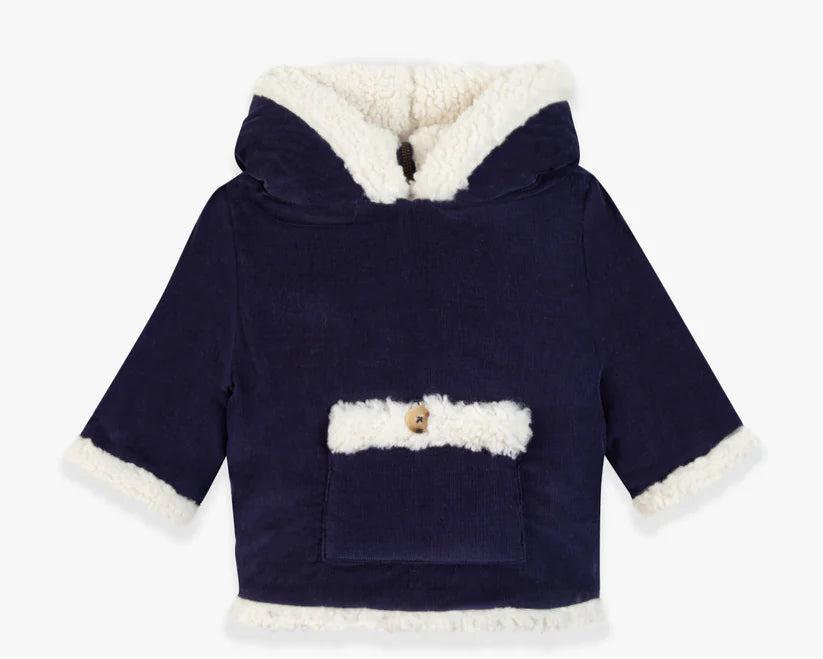 BONTON NEUF 12 mois manteau/burnou camion bleu thumbnail