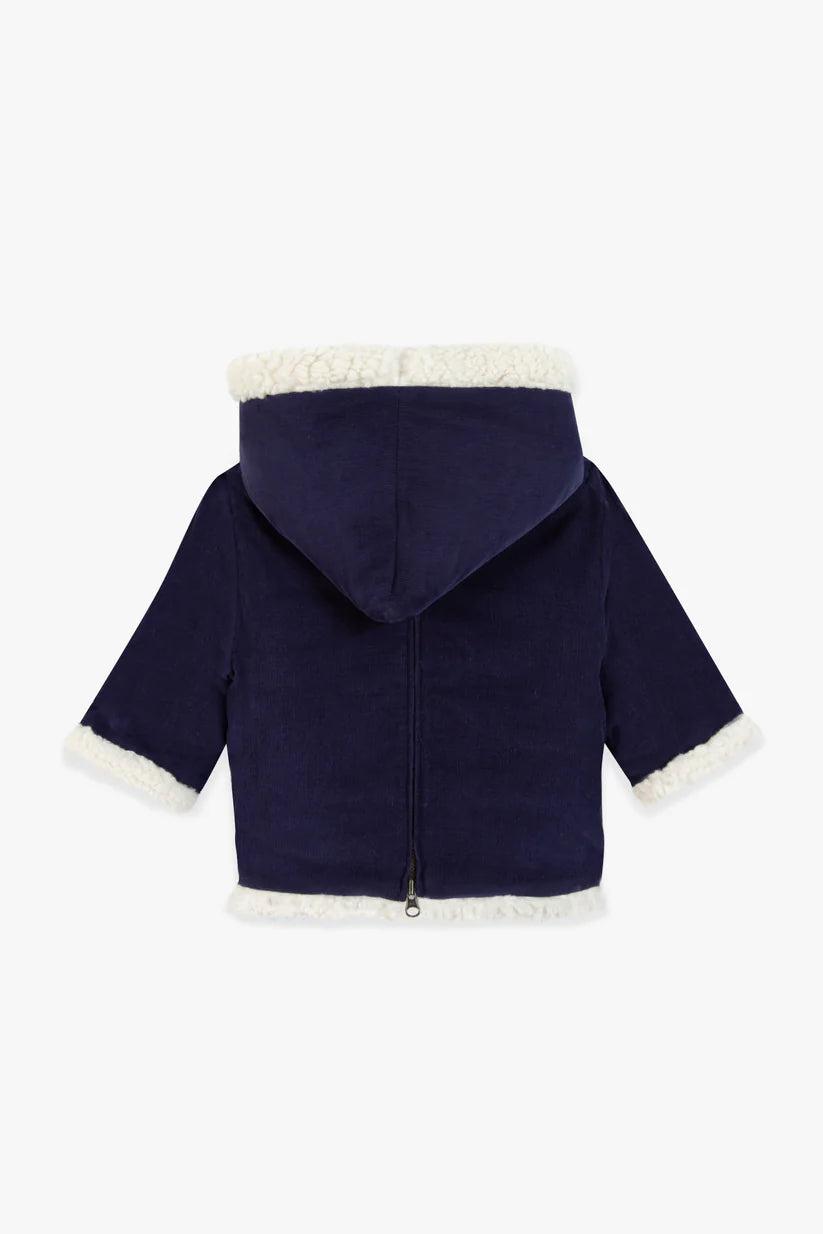 BONTON NEUF 12 mois manteau/burnou camion bleu thumbnail