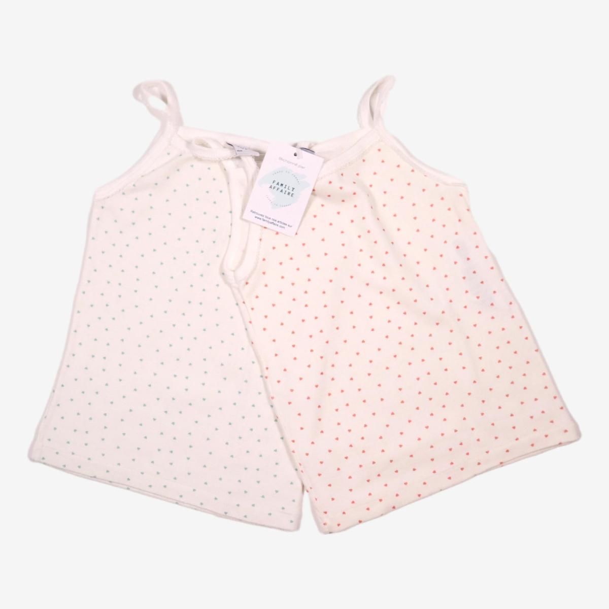 PETIT BATEAU 4 ans Lot de 2 débardeurs coeurs