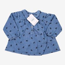 BOUTCHOU 12 mois Blouse bleue motifs hiboux