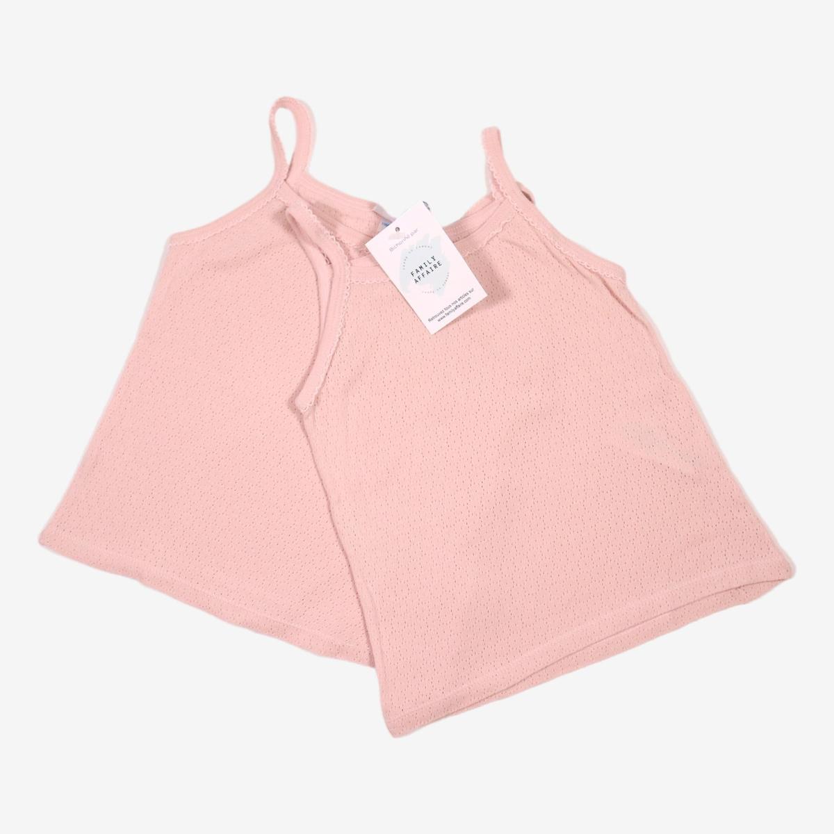 PETIT BATEAU 4 ans Lot de 2 débardeurs roses ajourés