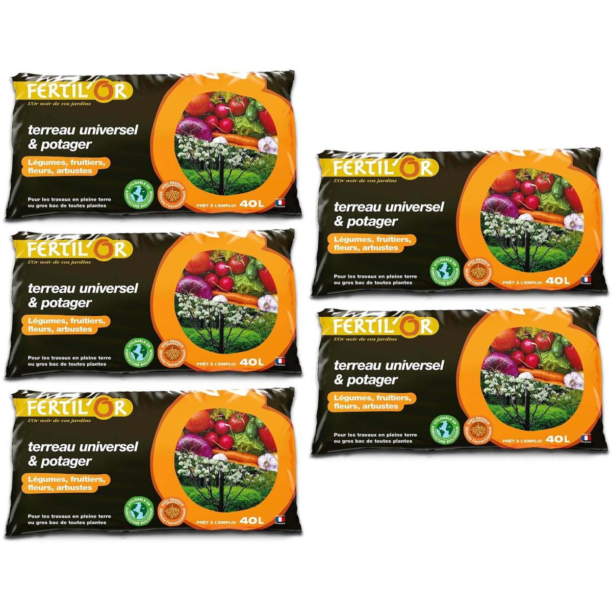 Terreau universel et potager pleine terre ou bac 40 litres Lot d
