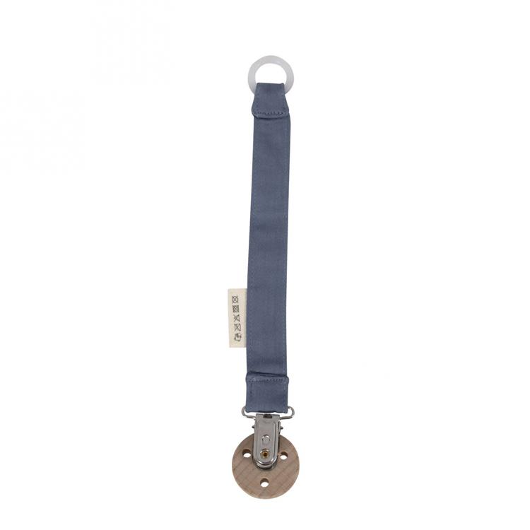 Attache tétine en bois et coton bio Muddly Blue thumbnail