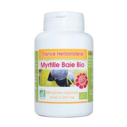 200 gélules MYRTILLE baie BIO AB dosées à 250 mg.