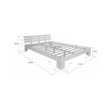 Lit double en bois 120 x 200 cm blanc thumbnail