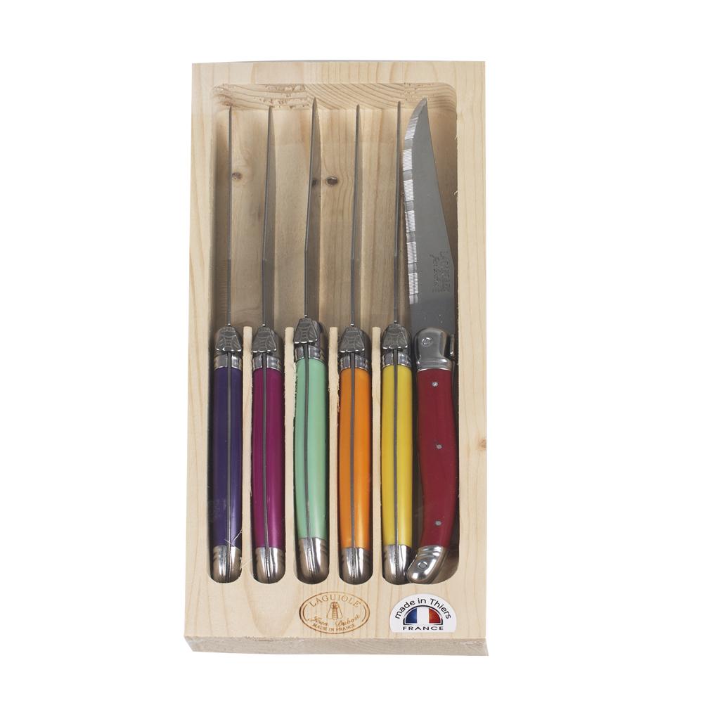 Coffret 6 couteaux laguiole irise assortis thumbnail