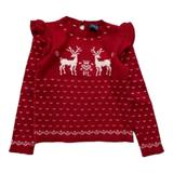 RALPH LAUREN, Pull rouge à motifs blancs en laine, 4 ans thumbnail
