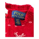 RALPH LAUREN, Pull rouge à motifs blancs en laine, 4 ans thumbnail