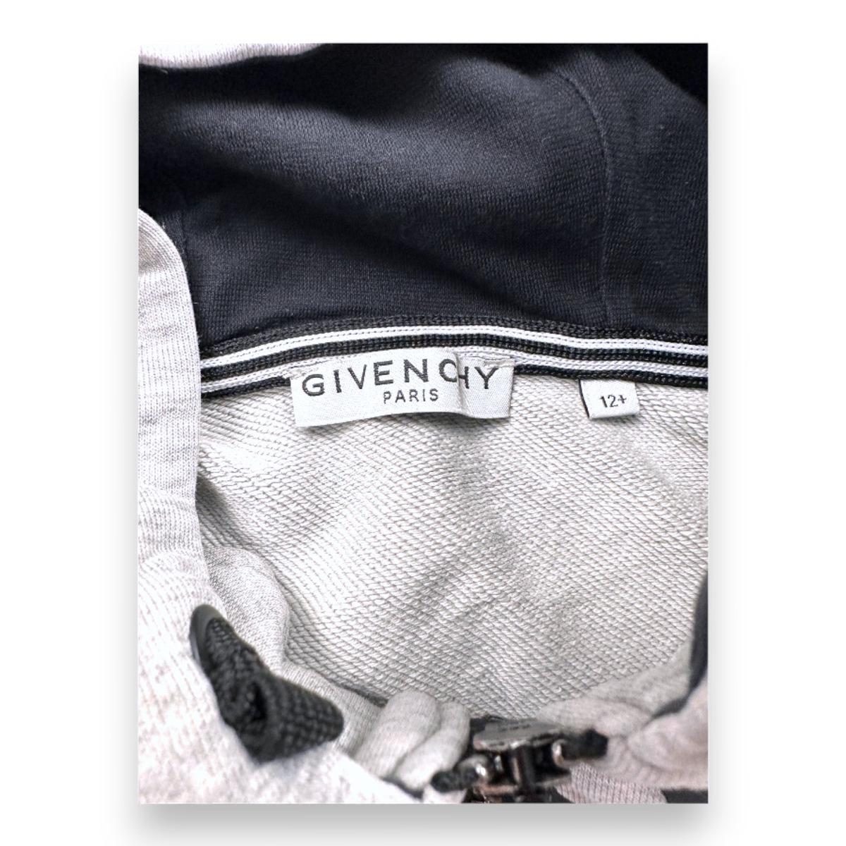 GIVENCHY, Sweat gris à capuche zippé, 12 ans thumbnail
