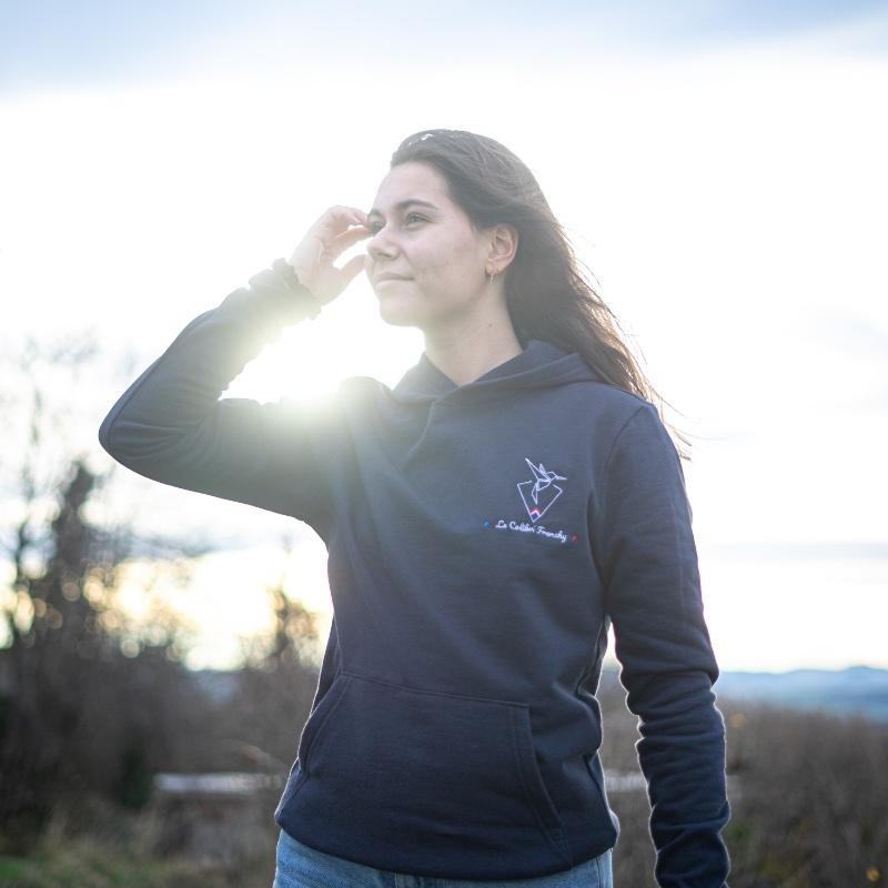 Sweat coton Capuche Bleu thumbnail